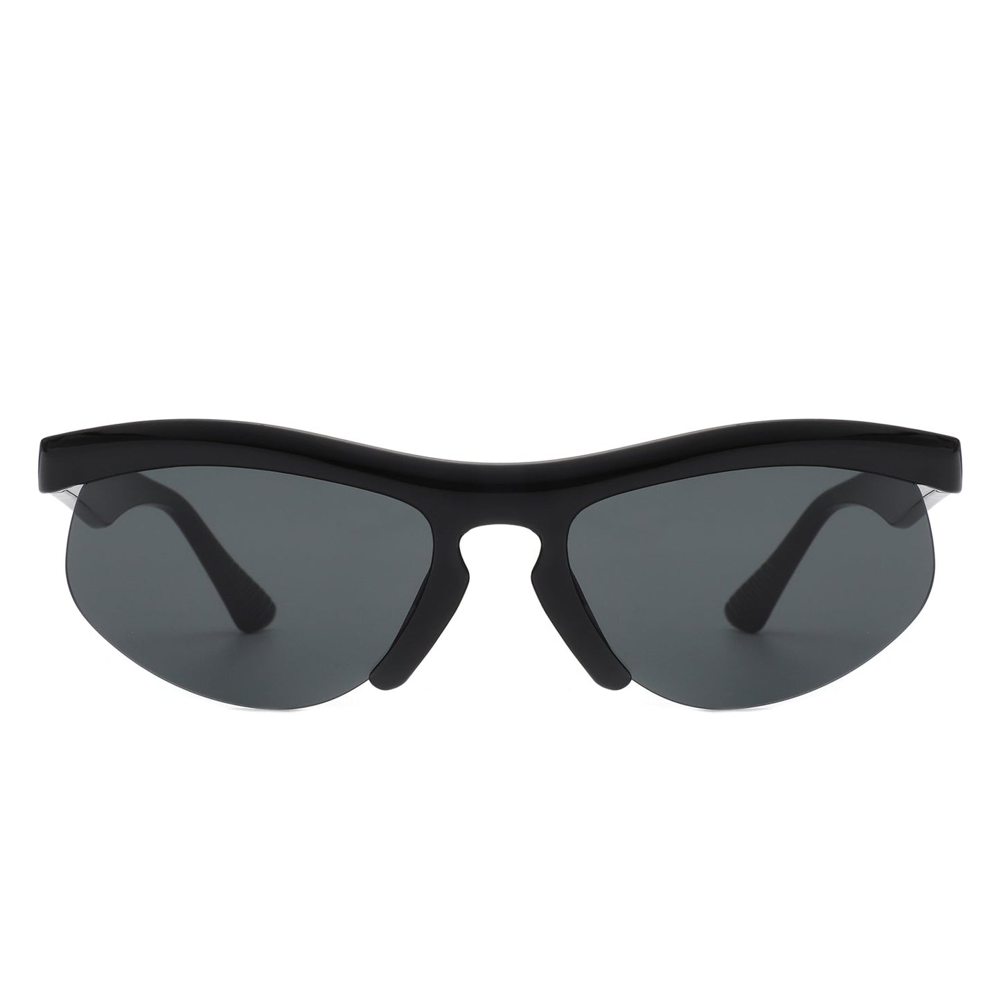 Fliygua - Rectangle Half Frame Sport Square Sunglasses