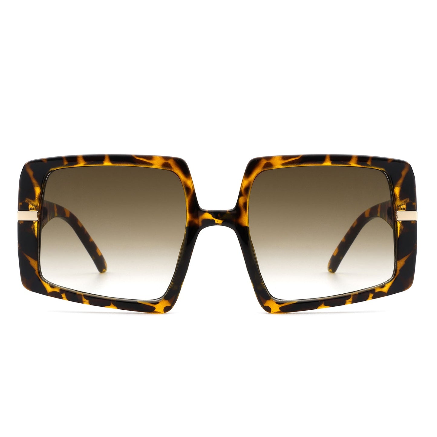 Jasmoria - Oversize Square Geometric Irregular Flat Top Women Sunglasses