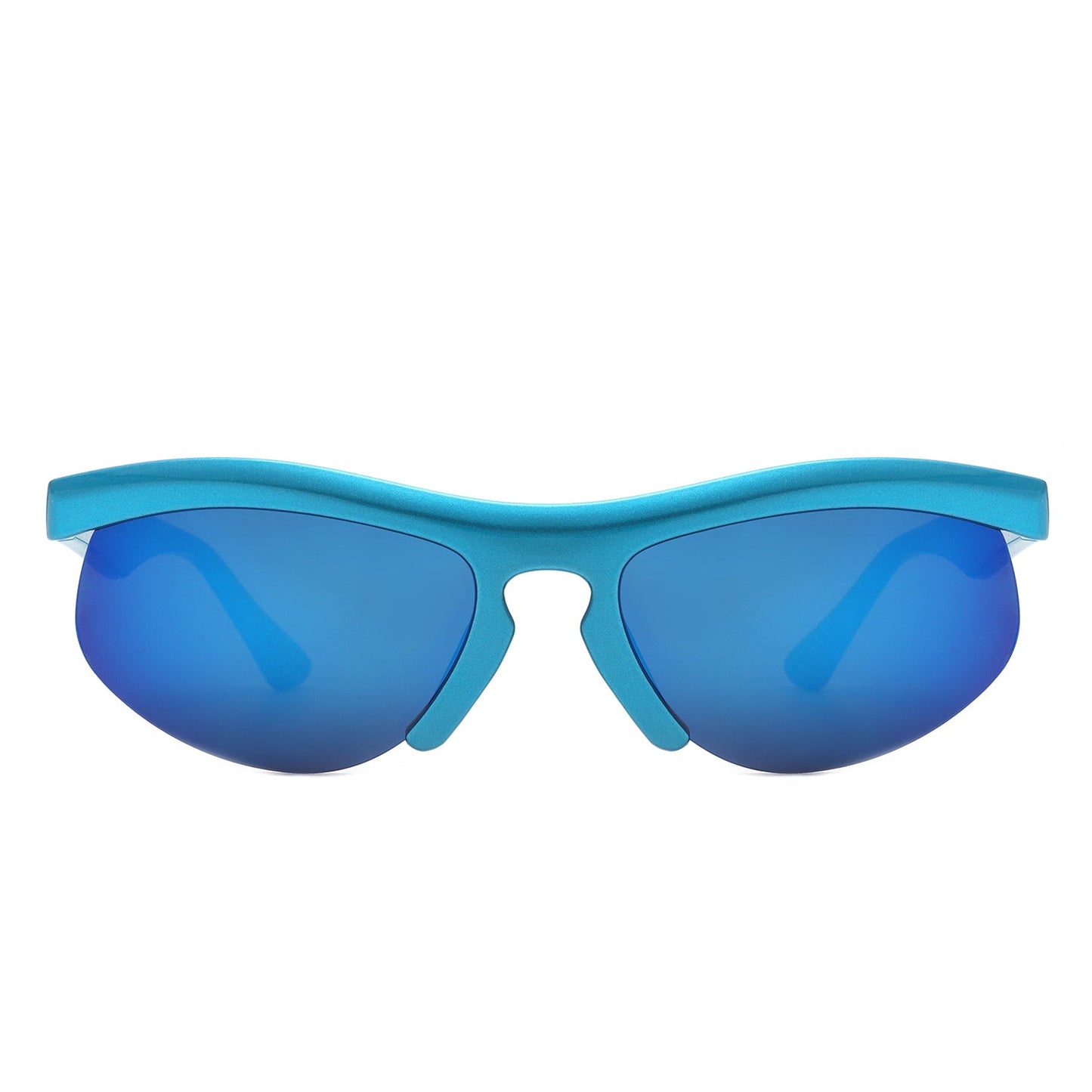 Fliygua - Rectangle Half Frame Sport Square Sunglasses