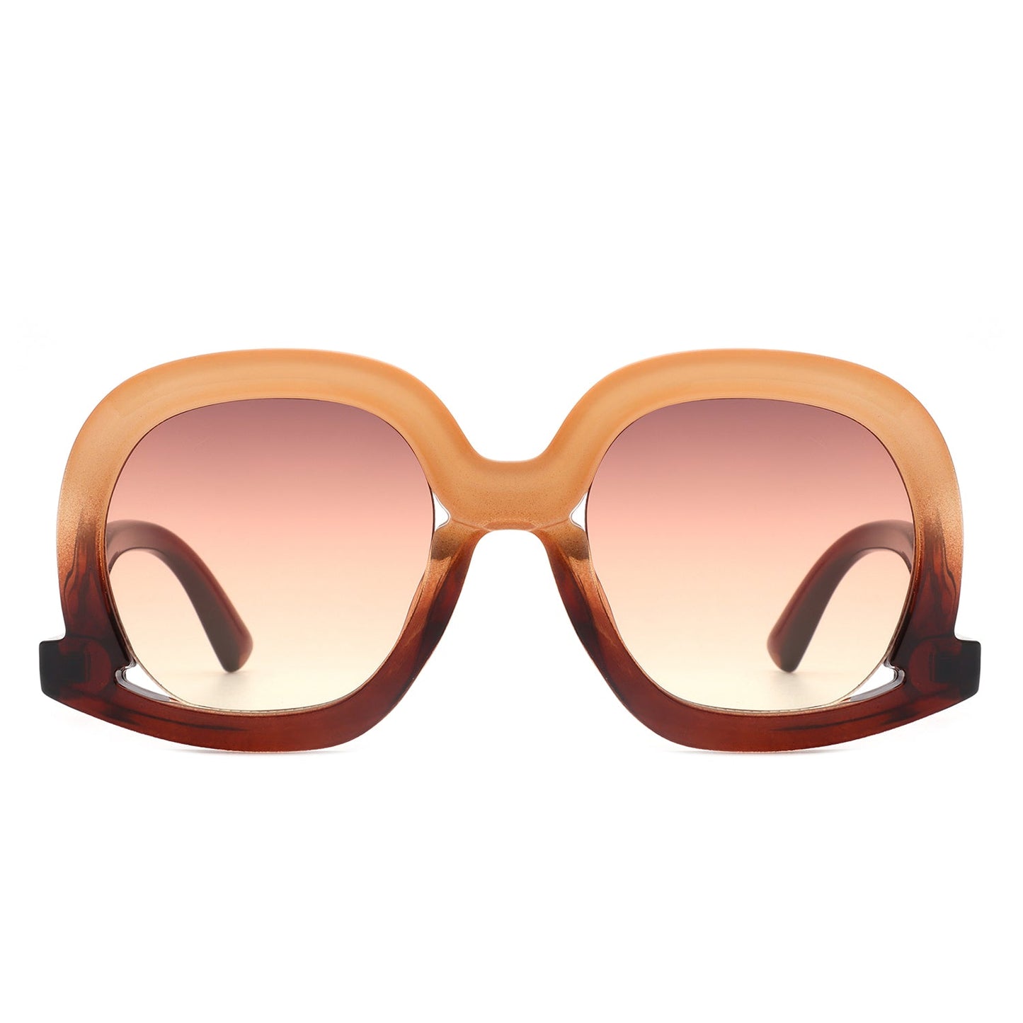 Lumisilk - Oversized Geometric Irregular Round Sunglasses for Women