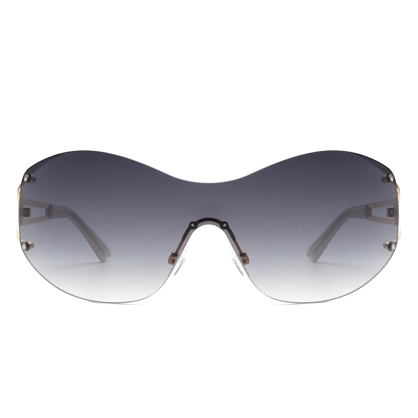 Elandor - Women Rimless Oversize Sleek Oval Fashion Sunglasses