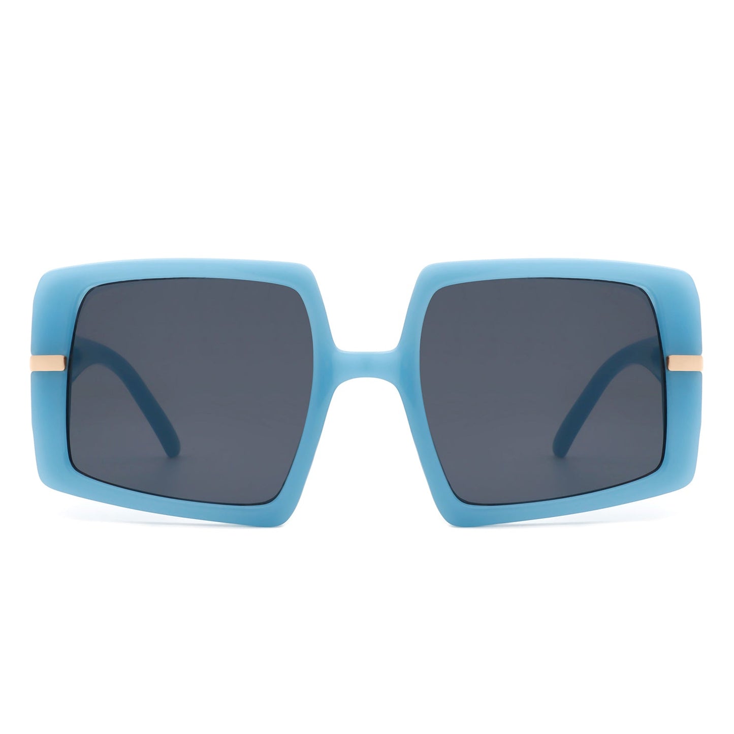 Jasmoria - Oversize Square Geometric Irregular Flat Top Women Sunglasses