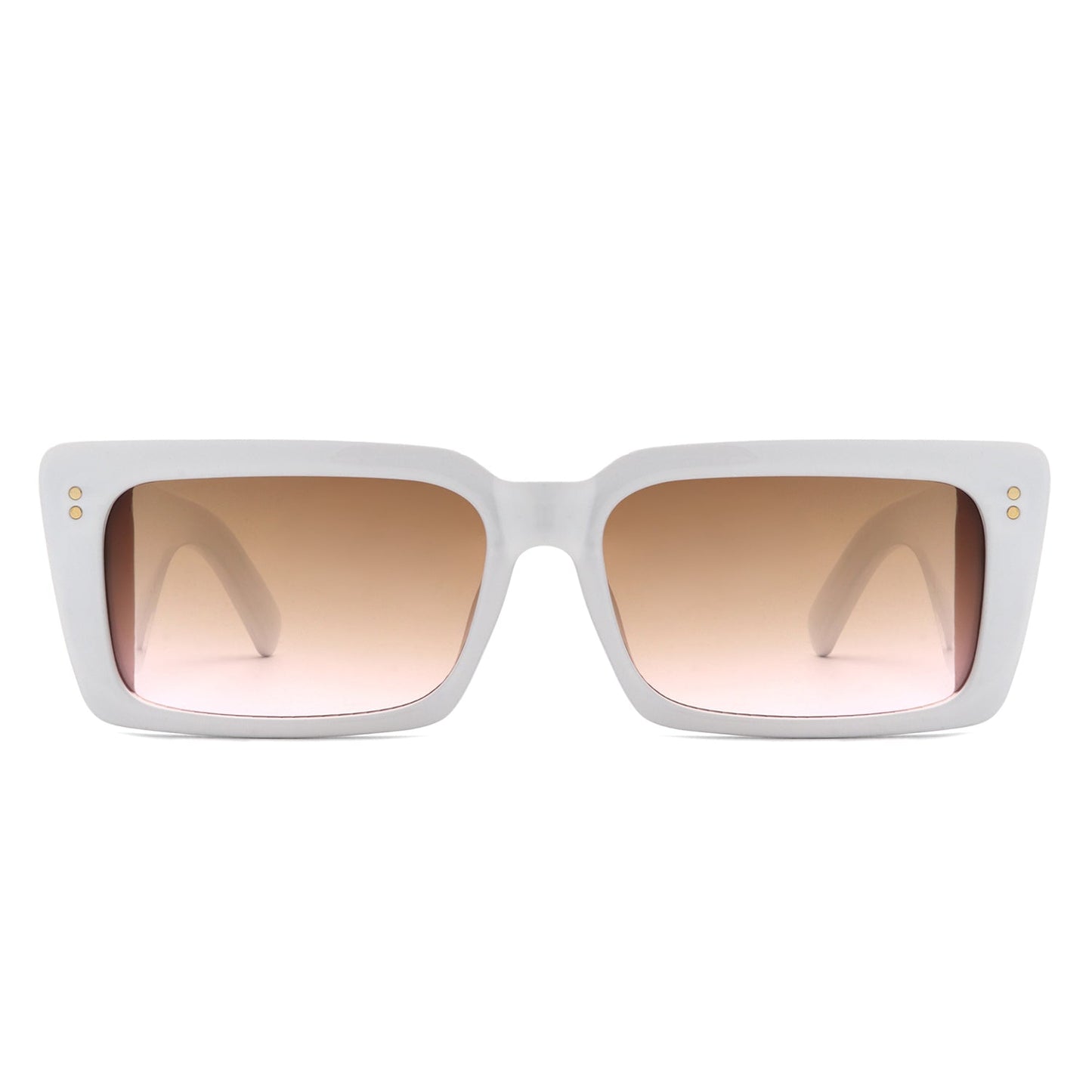Yoplines - Retro Rectangle Square Flat Top Tinted Sunglasses