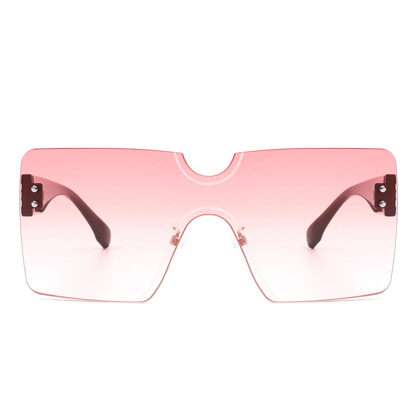 Yellowyx - Square Rimless Oversize Flat Top Retro Frameless Sunglasses