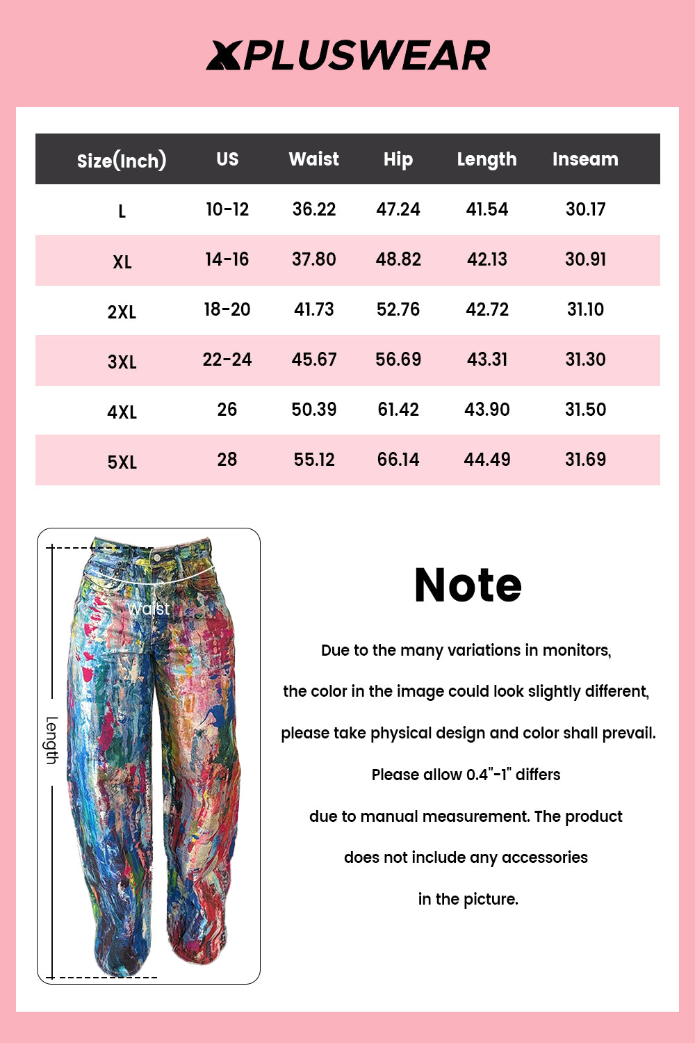 Plus Size Festival Multicolor Graphic Pocket Denim Straight Leg Jeans