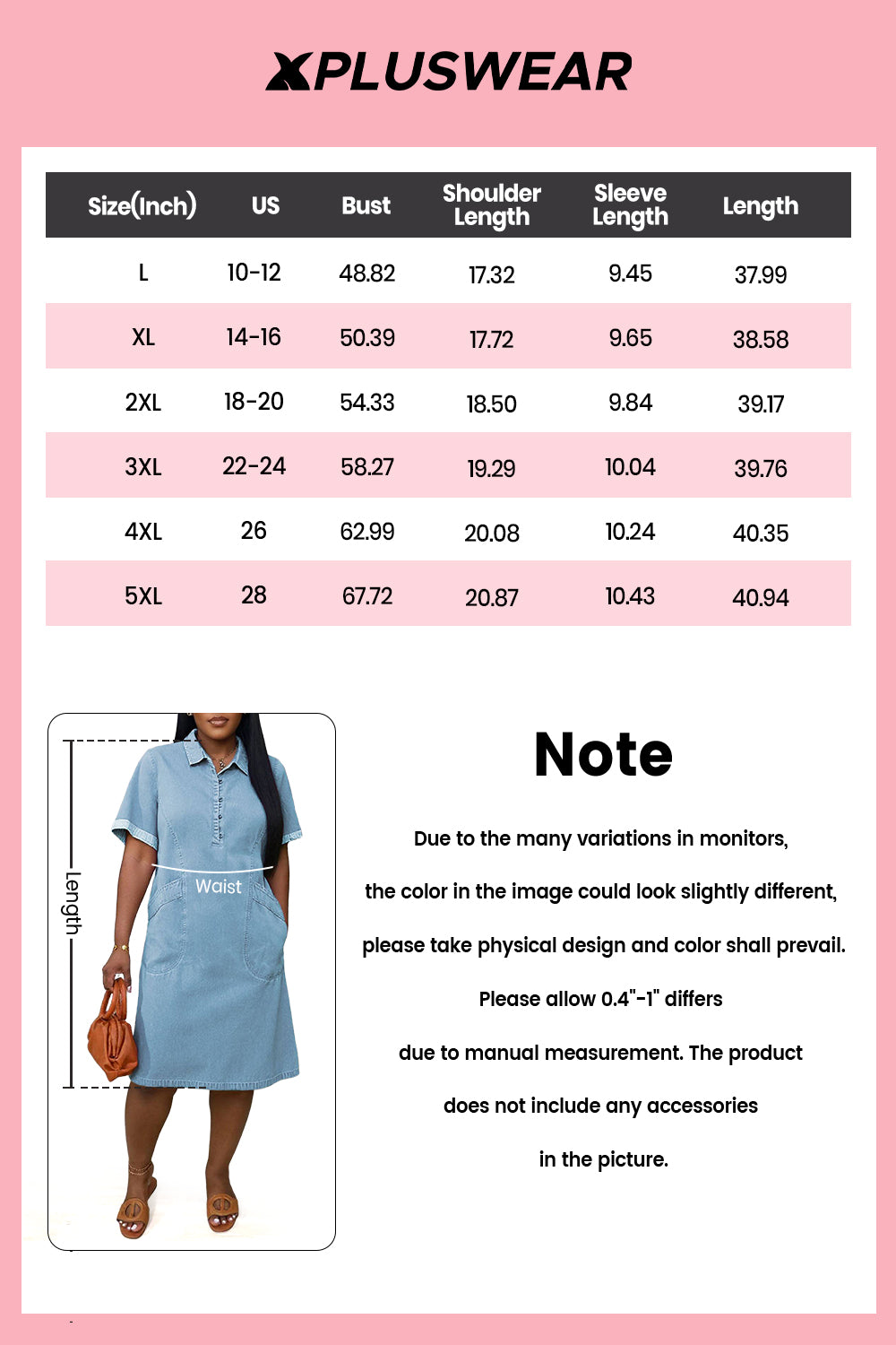 Plus Size Vacation Blue Shirt Collar Short Sleeve Casual Tencel Denim Midi Dresses