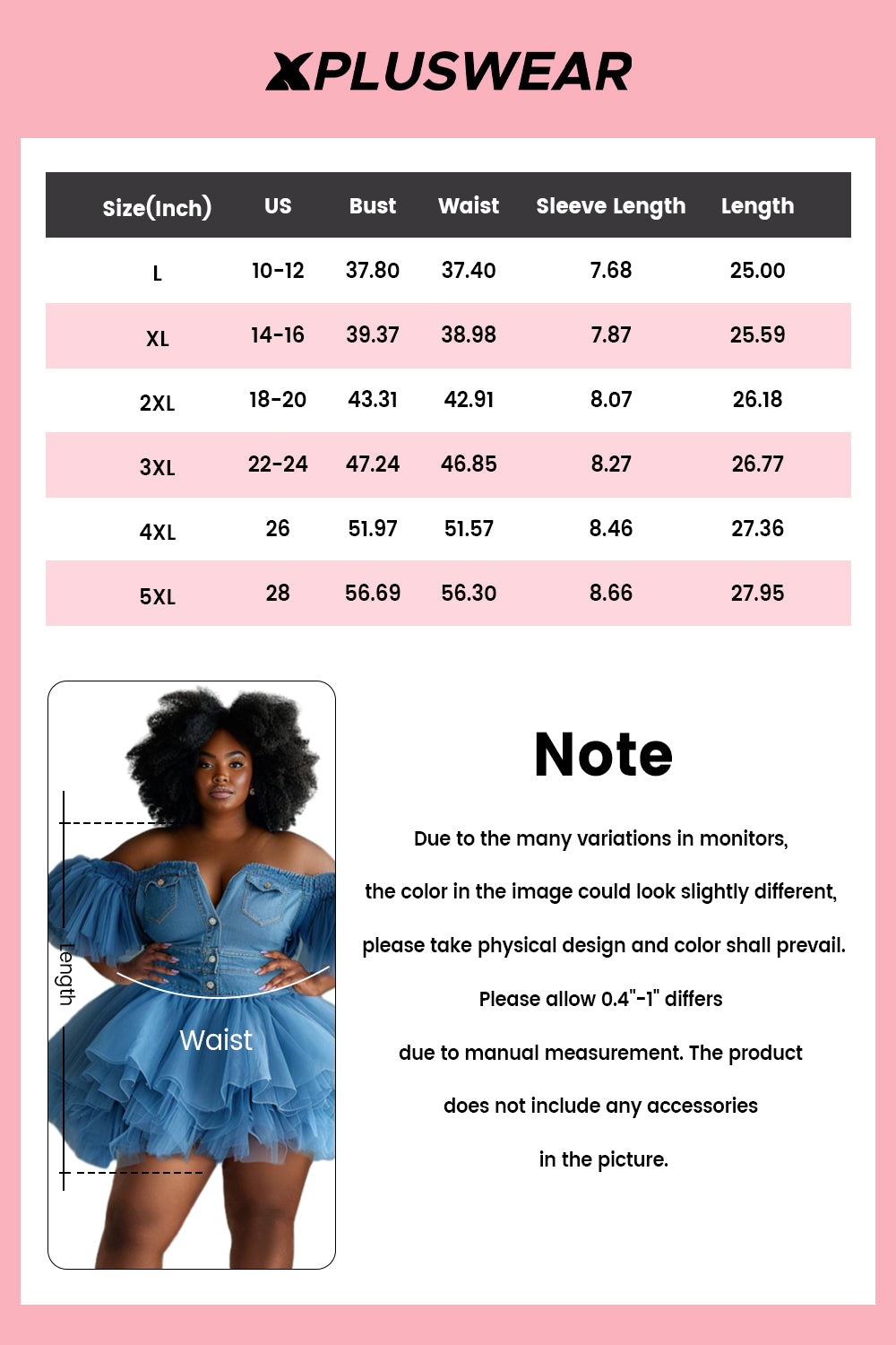 Xpluswear Design Plus Size Party Tulle Blue Off The Shoulder Short Sleeve Pleated Contrast Denim Mini Dresses