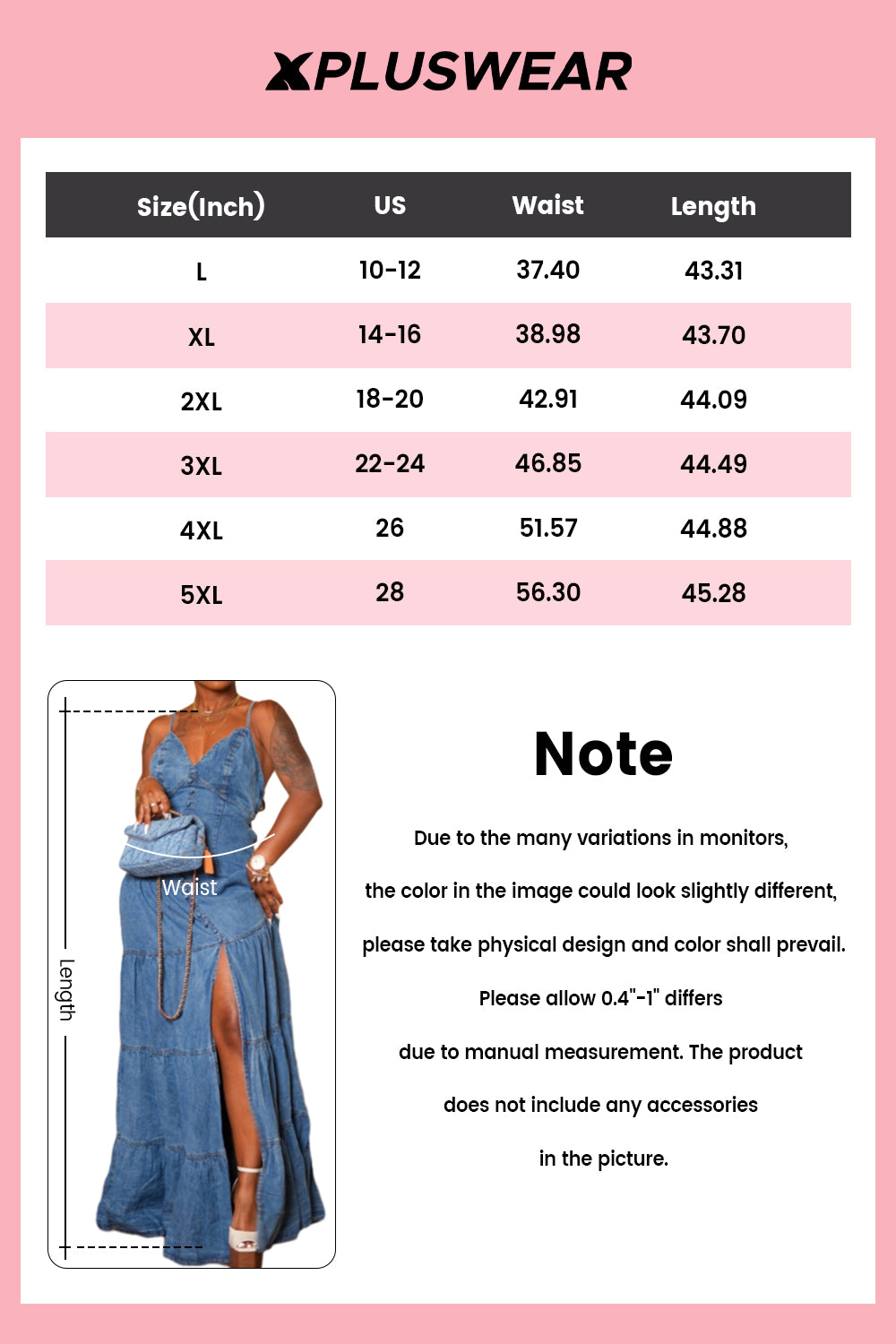 Plus Size Vacation Blue Sundress V Neck Split Button Denim Maxi Dresses