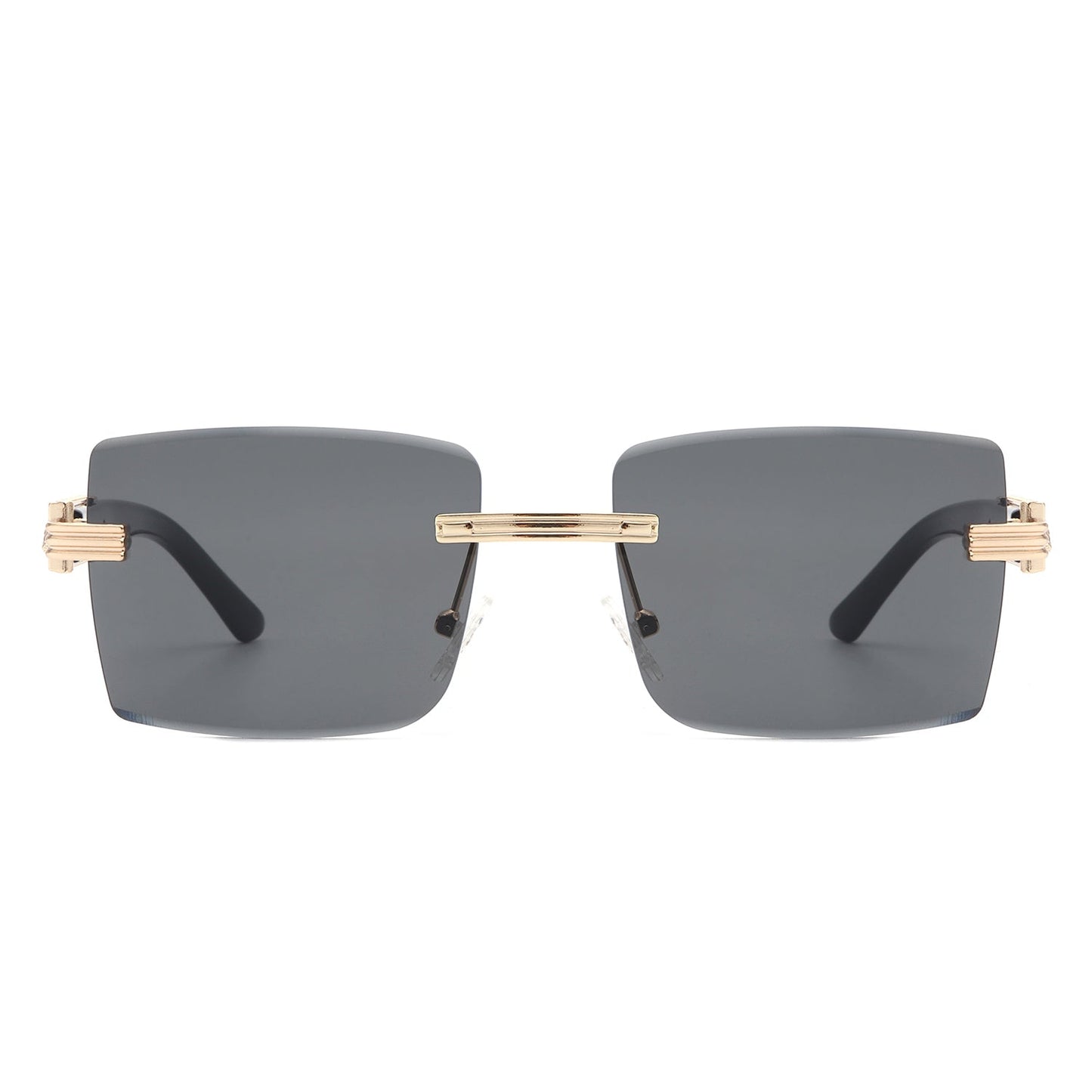 Tycho - Retro Rimless Square Tinted Flat Top Sunglasses