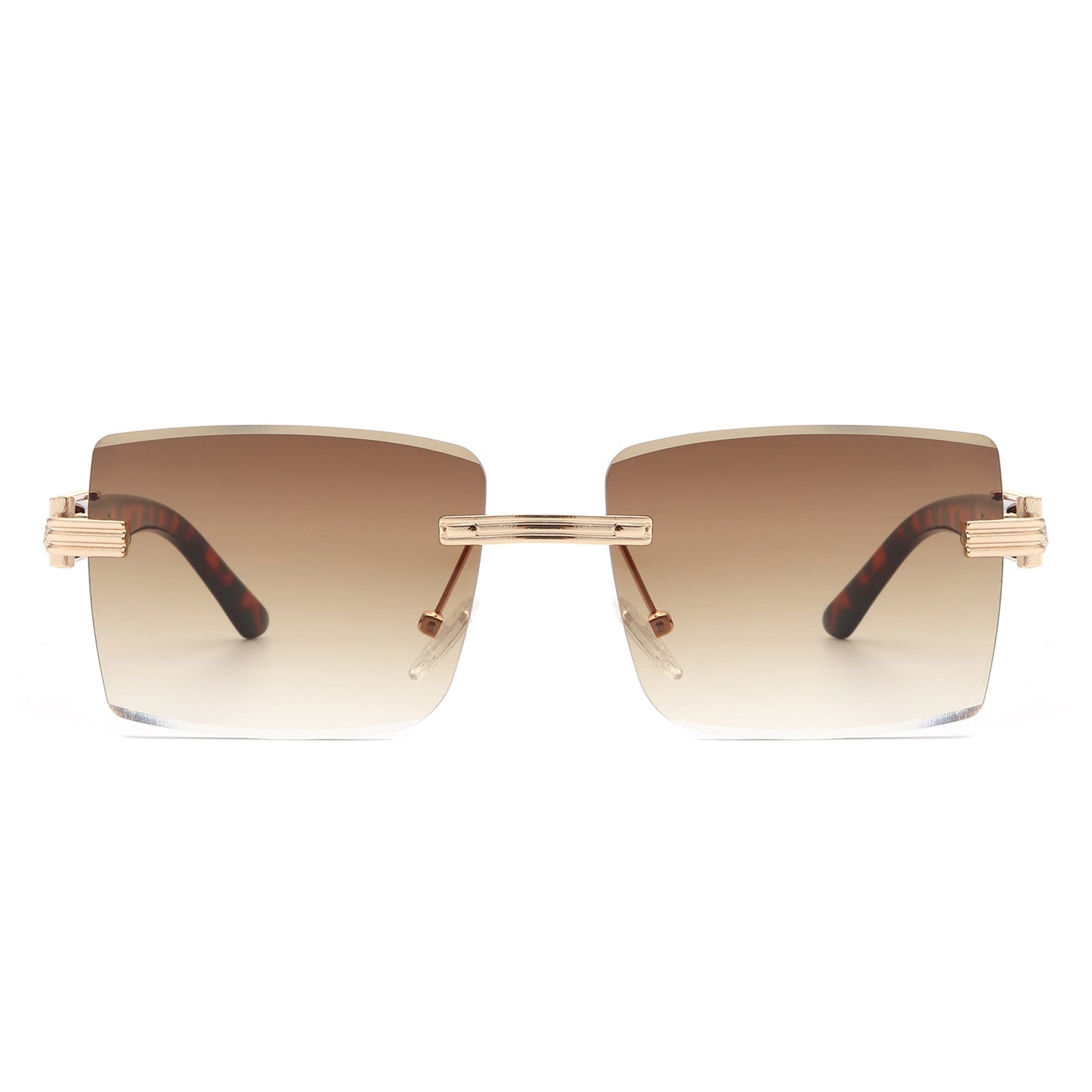 Tycho - Retro Rimless Square Tinted Flat Top Sunglasses
