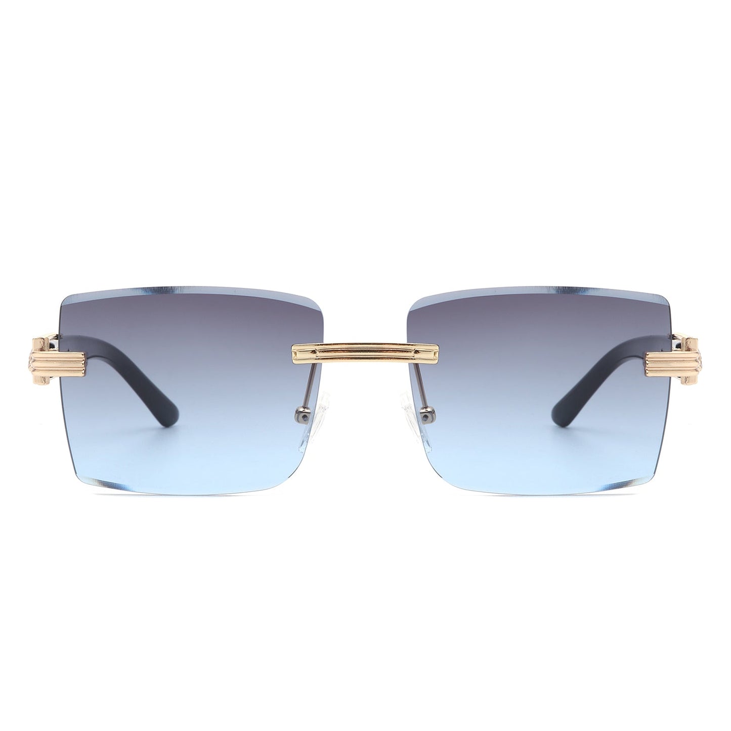 Tycho - Retro Rimless Square Tinted Flat Top Sunglasses