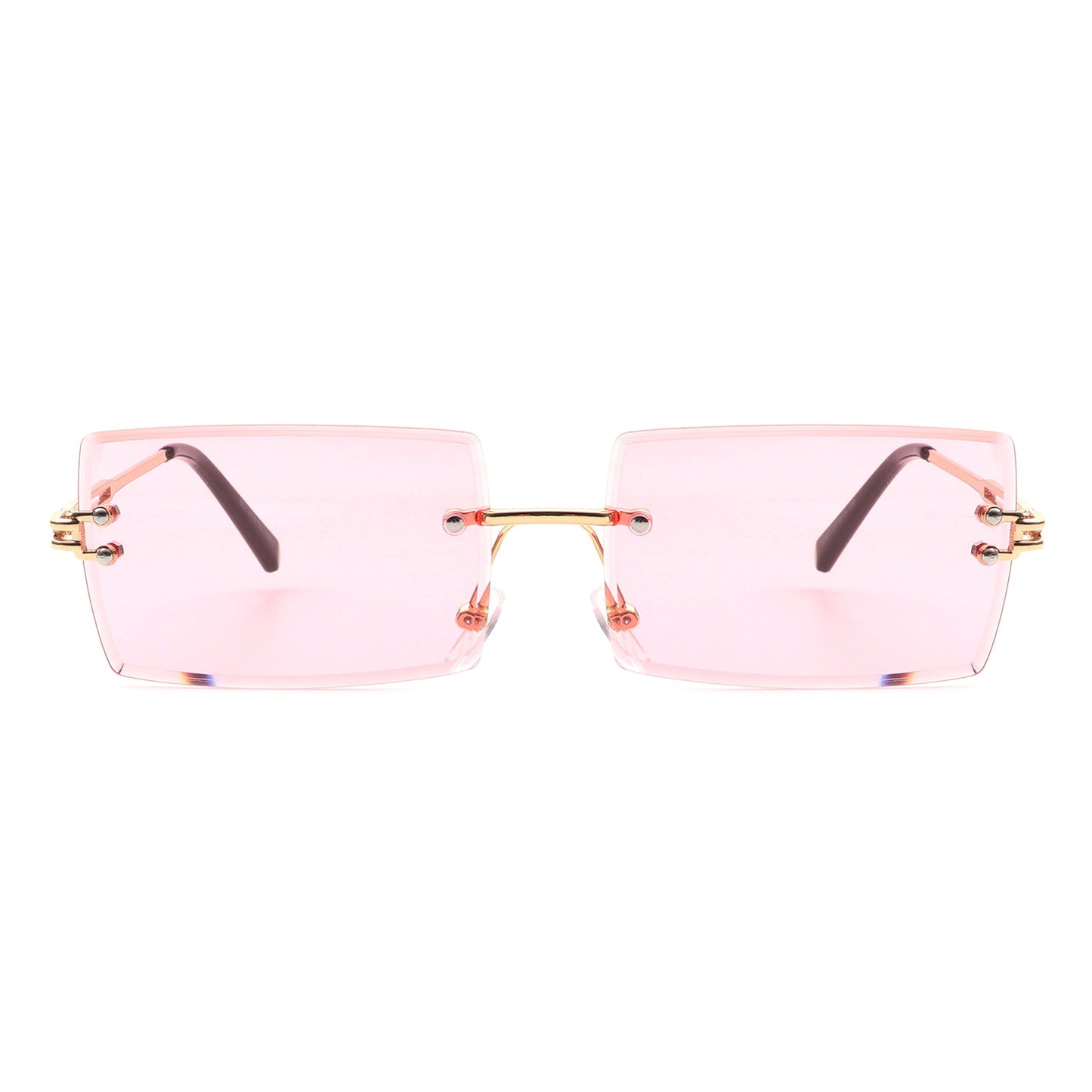 Tyriel - Classic Rimless Retro Rectangle Tinted Fashion Sunglasses