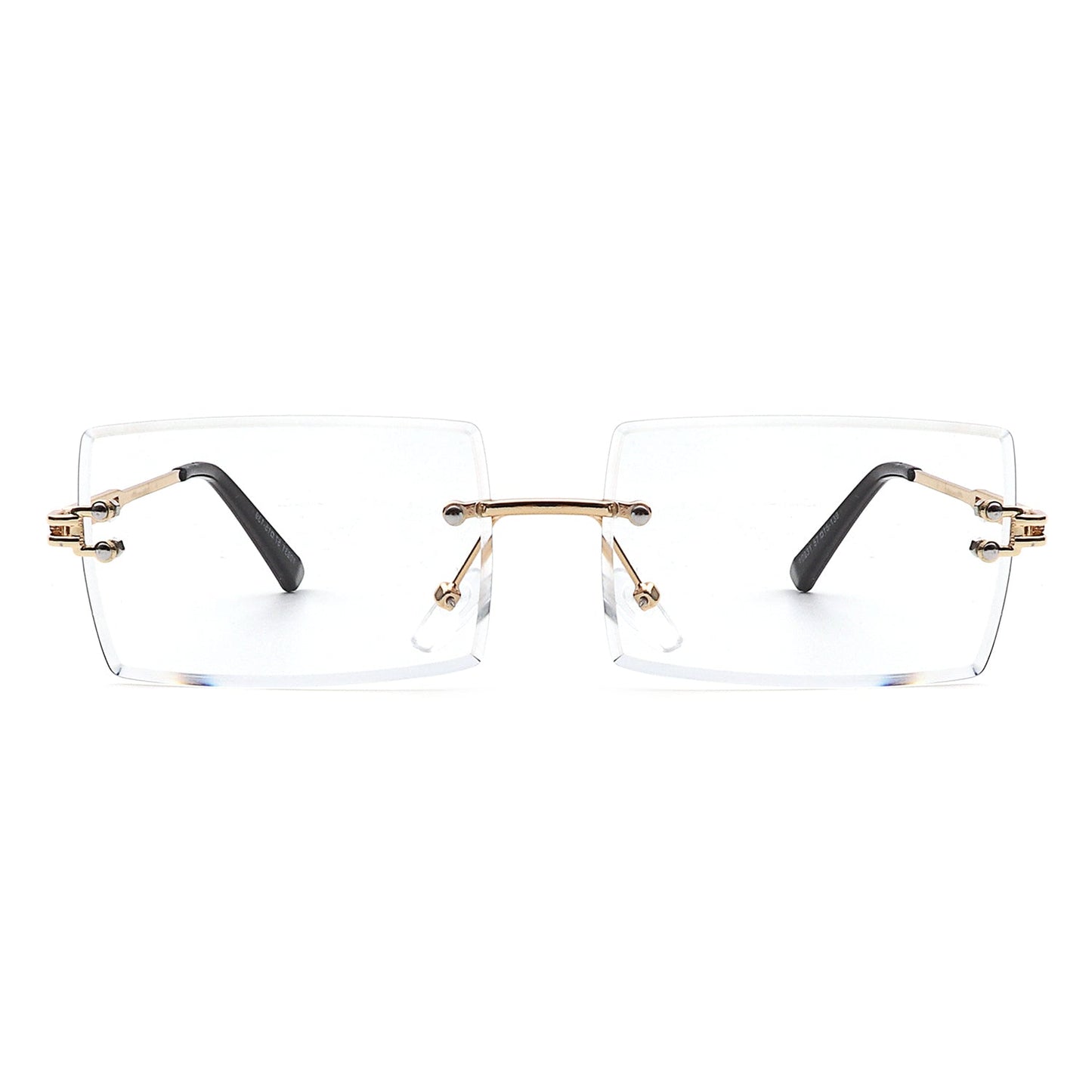 Tyriel - Classic Rimless Retro Rectangle Tinted Fashion Sunglasses